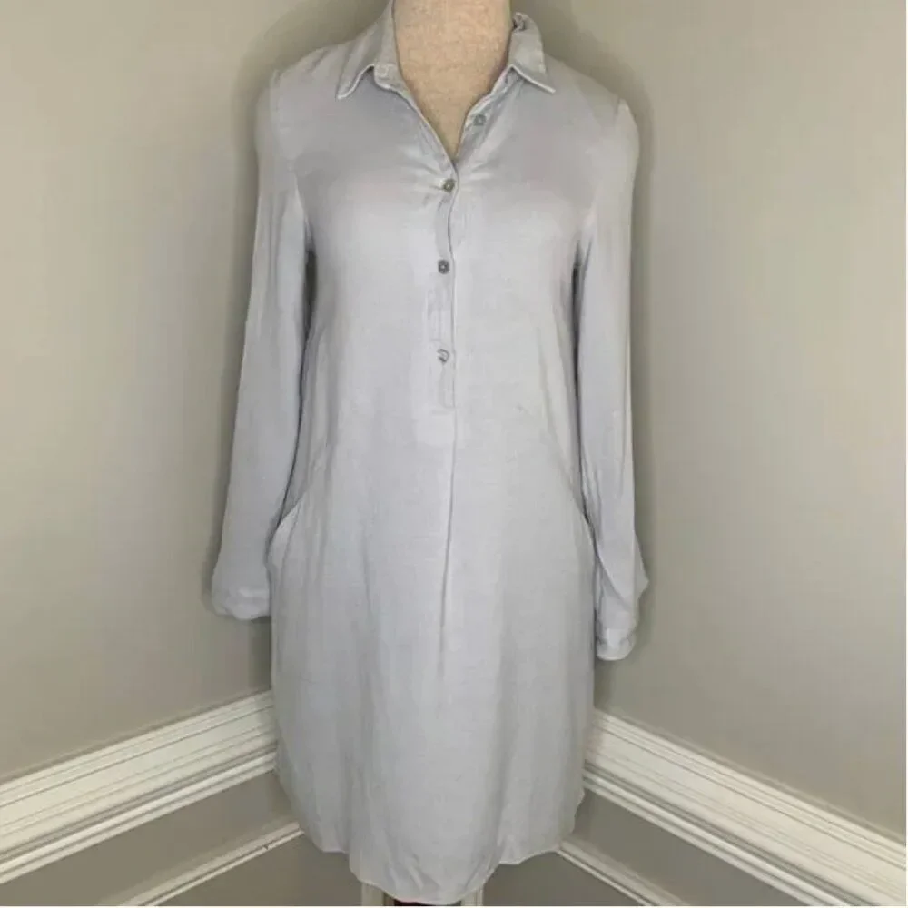 Jade Long Sleeve Popover Roll Tab Sleeve Tunic Lined Dress Size Small - Picture 9 of 9